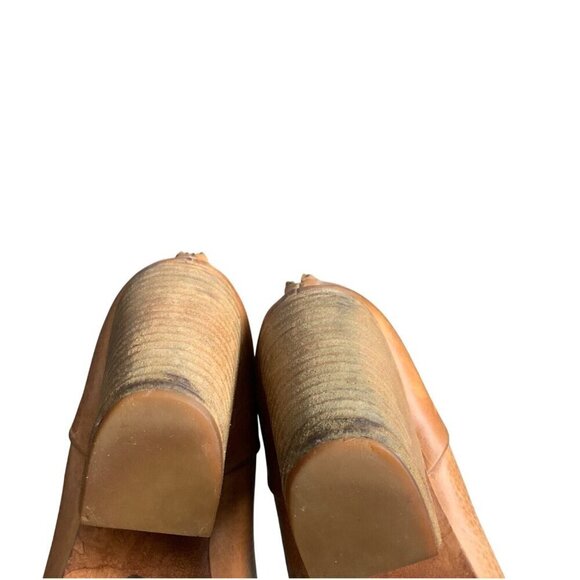 Rag & Bone Newbury booties size 9 tan grained leather 3.5’ block heel - Picture 7 of 9